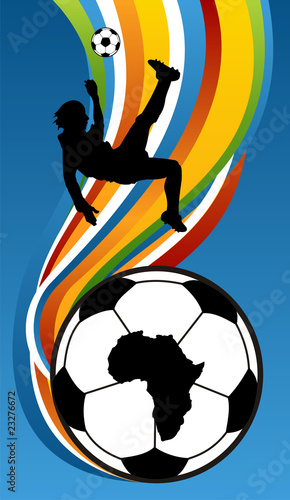 Soccer Player Illustration about to kick the football