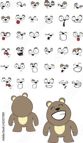teddy bear cartoon set