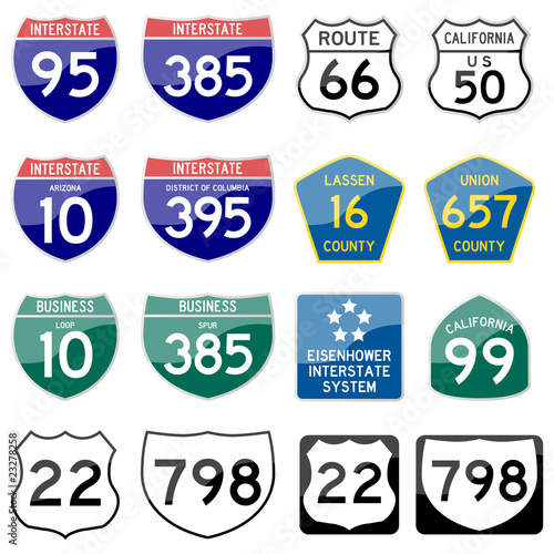 Road Sign Glossy Vector (Set 8 of 8)