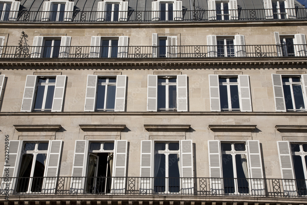Typical Facade in Paris, France, Europe