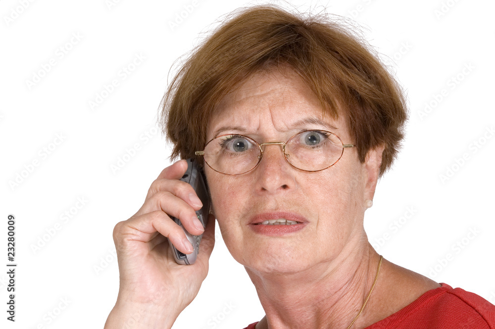 startled woman with phone startled woman with phone