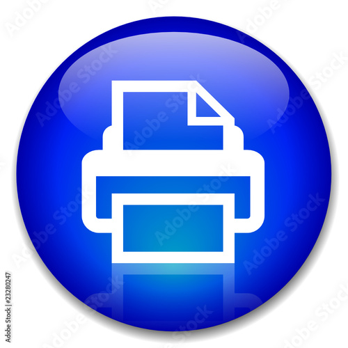 PRINTER Web Button (Printout Print Now Document Round Vector)