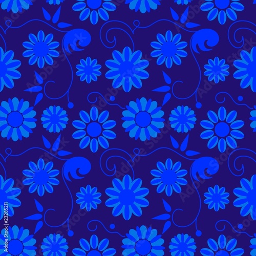 Seamless background with art flowers