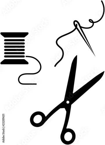 Sewing items - vector illustration