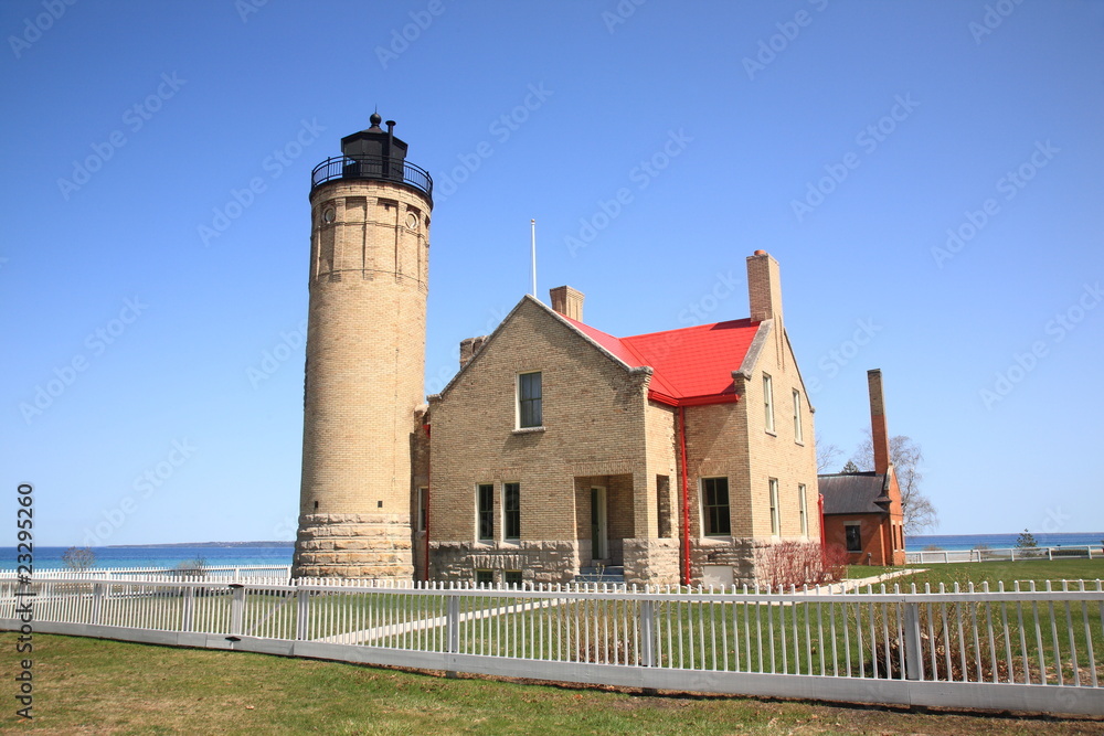 Lighthouse Mackinac Point, Michigan Stock Photo Adobe Stock