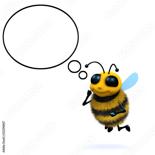 3d Bee thinking
