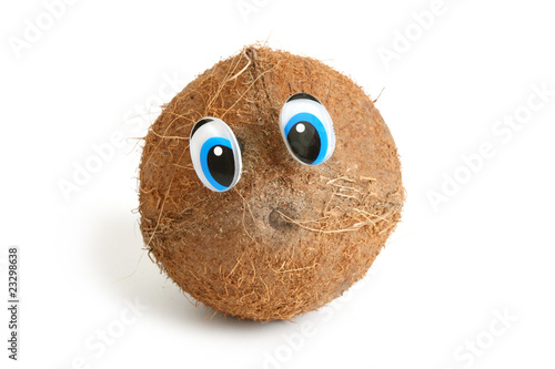 Funny coconut  with eyes