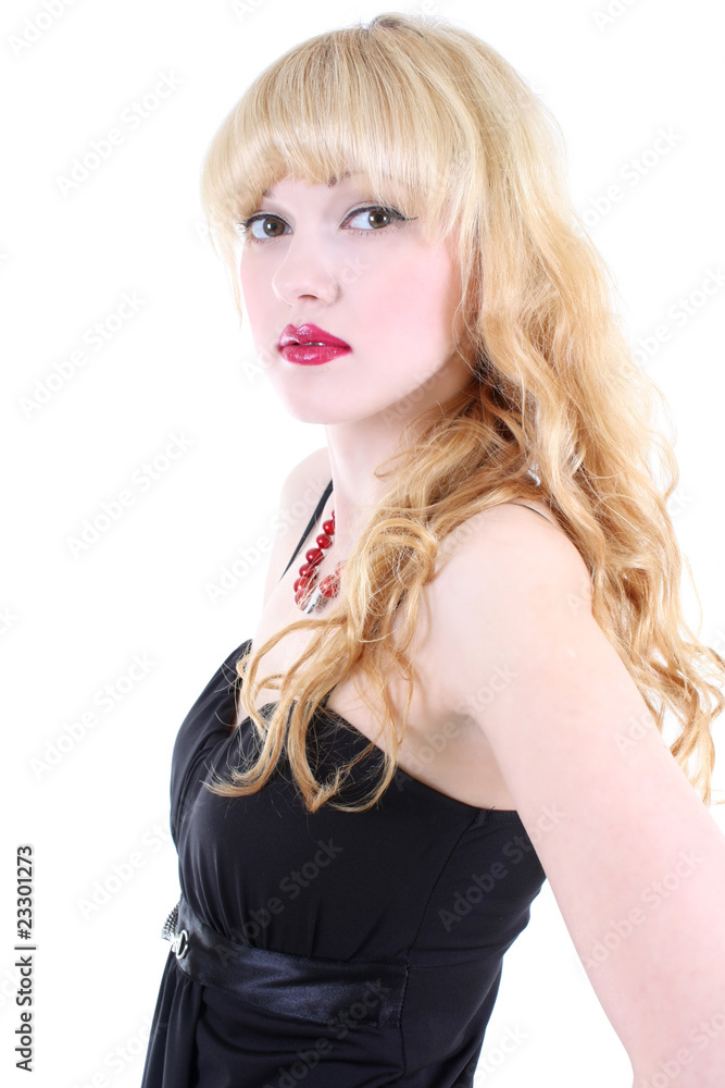 Fototapeta premium girl in black dress