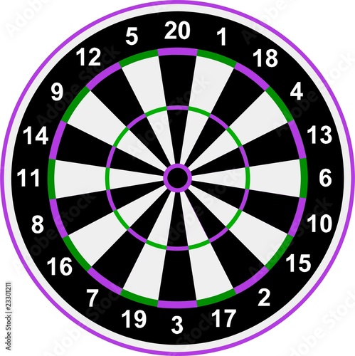 Classical darts with sectors and figures.Vector