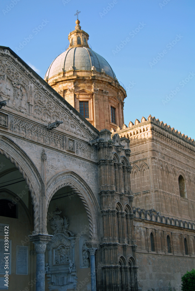 The famous portico of the Cathedral of Palermo by Gagini