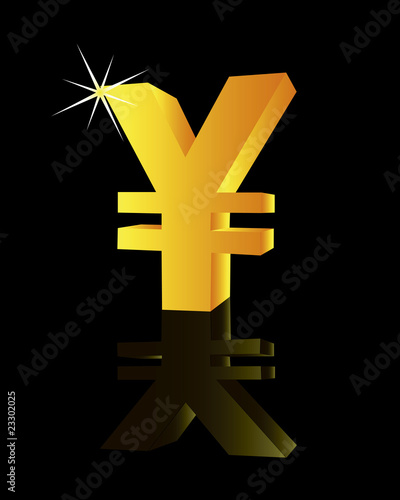 Gold sign on yen