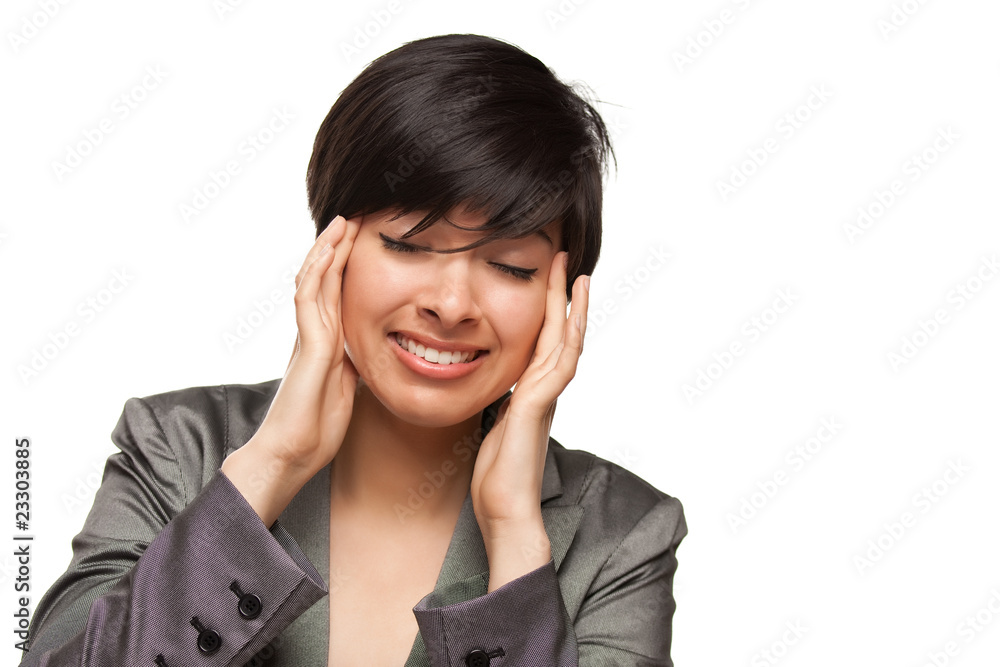 Multiethnic Young Adult Woman with Headache Multiethnic Young Adult Woman with Headache