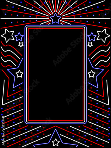 Vertical neon patriotic sign