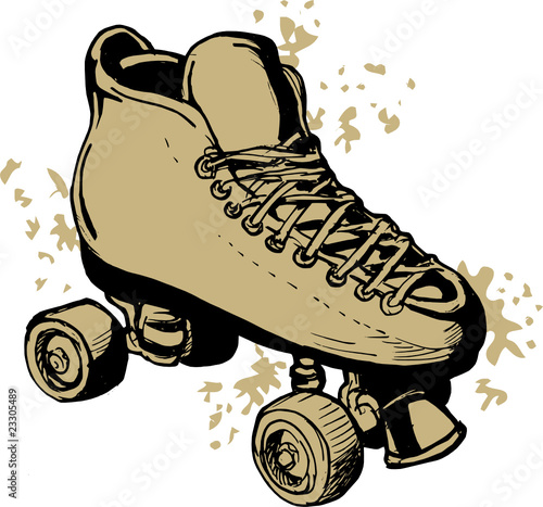 Hand drawn Derby Roller skates