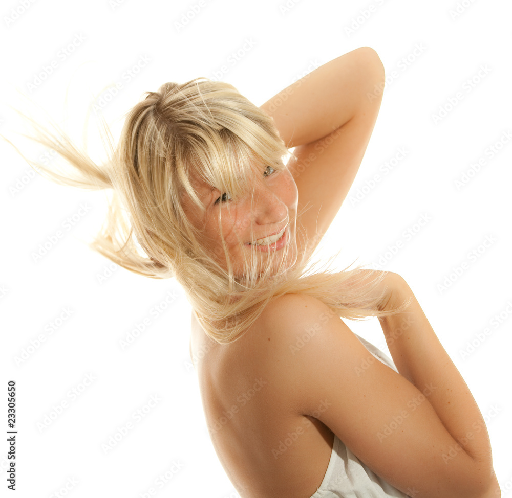 Fototapeta premium frau im Wind