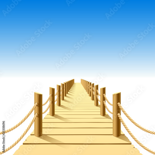 Wooden jetty. Vector.