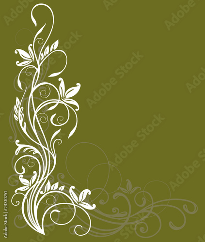Hintergrund, background, floral, abstrakt, Ranke, oliv