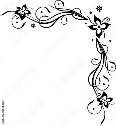 Ranke, floral, filigran, Blumen, Blüten, abstrakt
