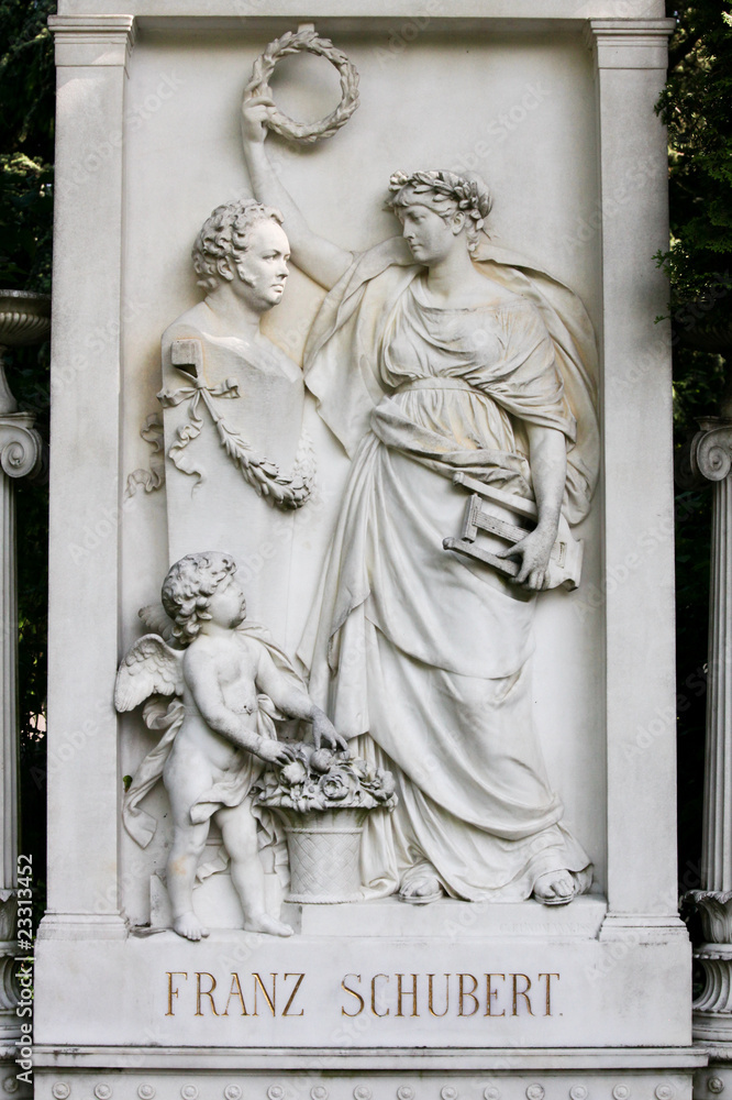 Obraz premium Gravestone of composer Franz Schubert in Vienna