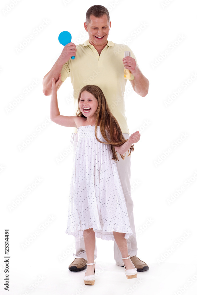 Loving father playing with his beautiful daughter Loving father playing with his beautiful daughter