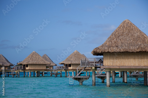 Water bungalows in Bora Bora. French Polynesia