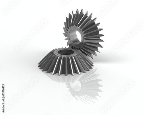 3D Chrome Gear isolated on white