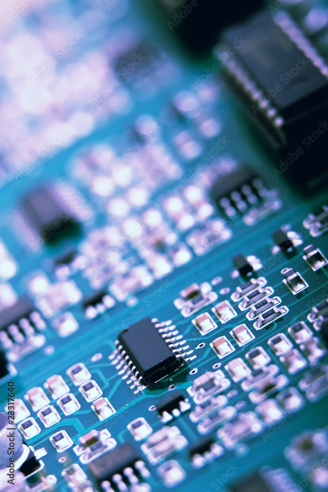 Macro shot of a computer circuit board Macro shot of a computer circuit board