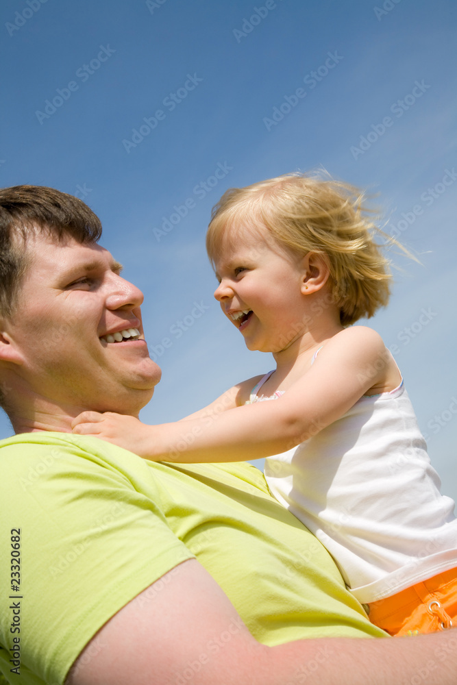 Happy father with his little daughter Happy father with his little daughter