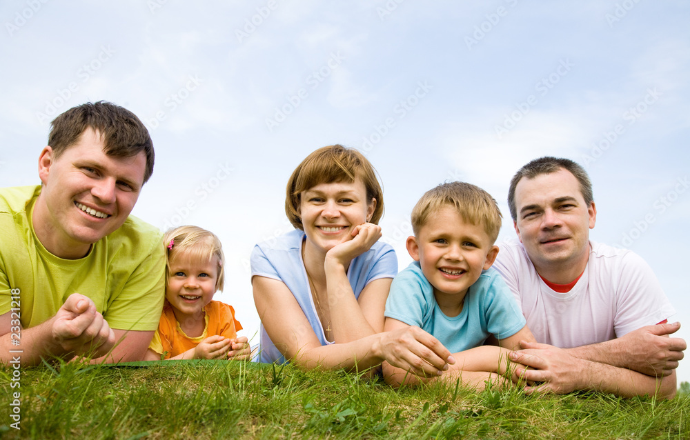 Attractive portrait great families with their children Attractive portrait great families with their children