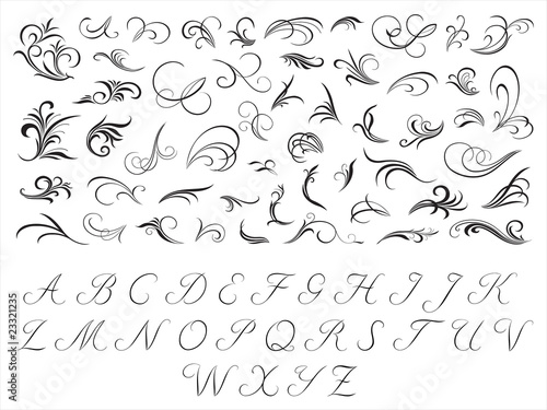 Floral pattern and initials