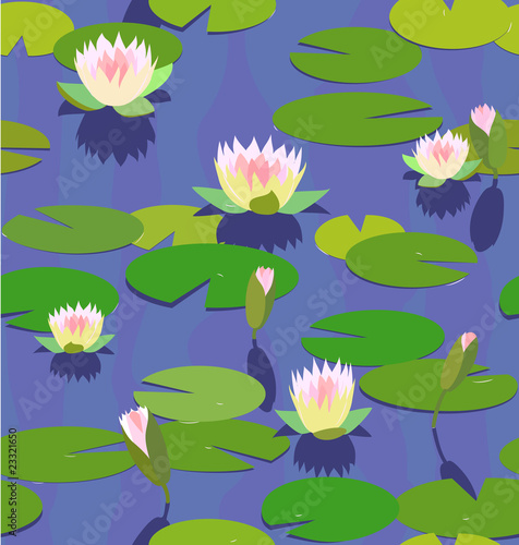water lily seamless background