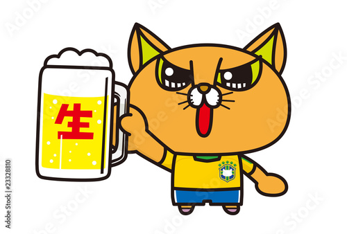サッカー観戦で乾杯