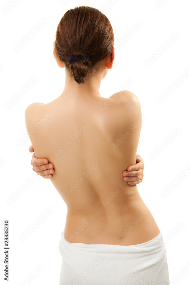 Naklejka premium Woman massaging pain back