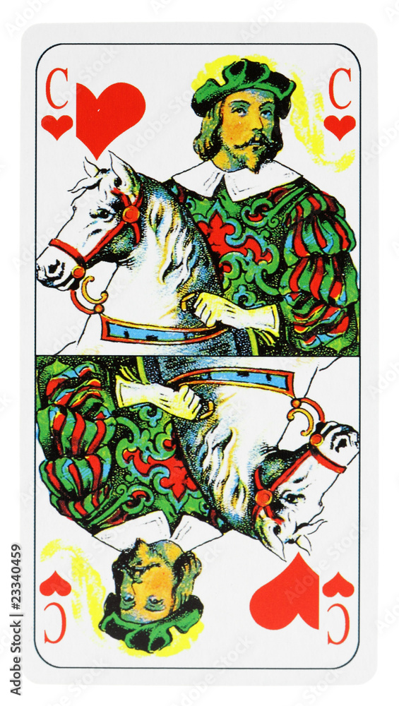 carte de tarot, cavalier de coeur, fond blanc Stock Photo | Adobe Stock