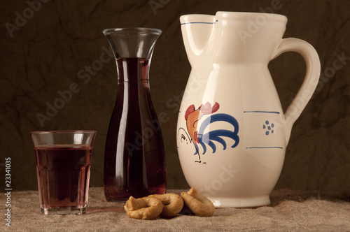 red wine in glass jar