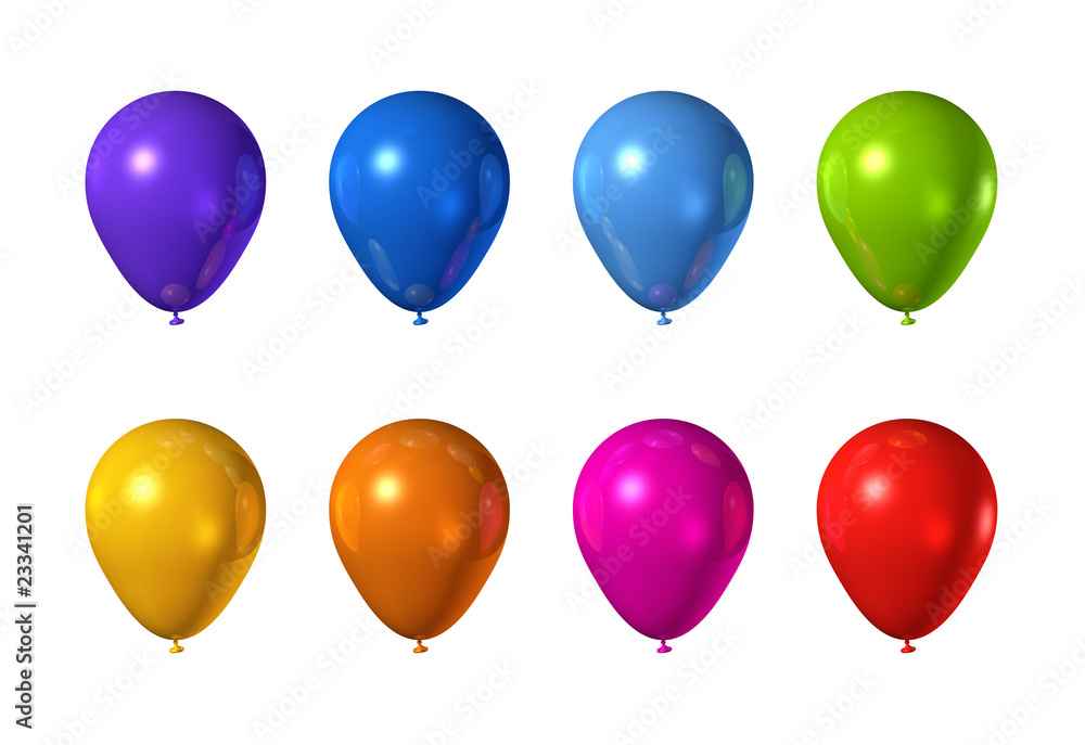 colored balloons isolated on white