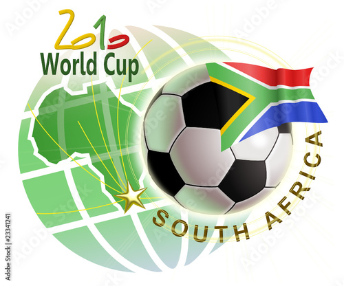 Soccer ball, 2010 World cup, South Africa center of the world