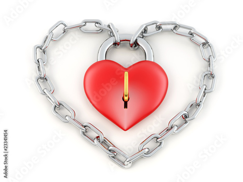 Chain with lock as heart