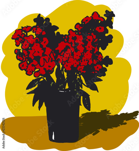 Red flowers in a vase