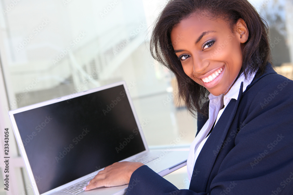 African Business Woman with Computer African Business Woman with Computer