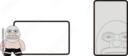 Mexican western figther cartoon character in vector format