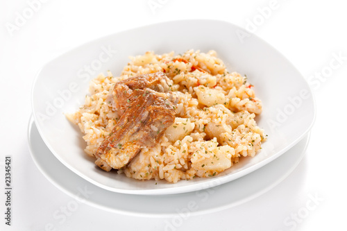 rice with potatoes and pork