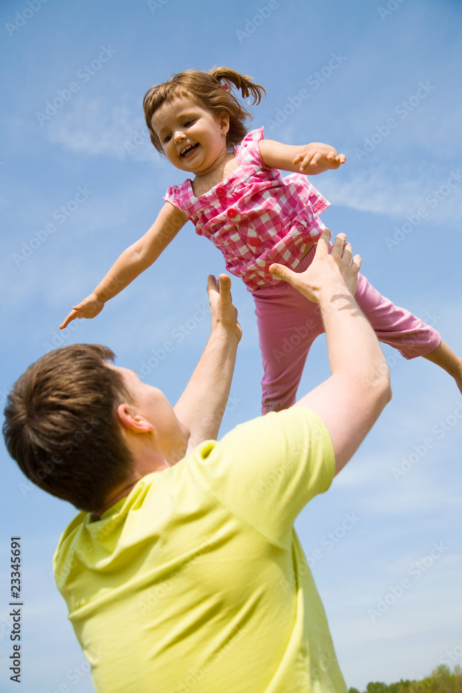 Happy father with his little daughter Happy father with his little daughter