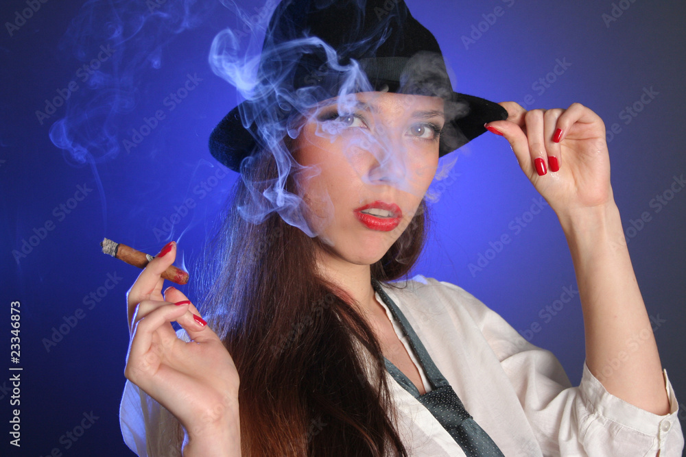 Obraz premium retro-styled smoker