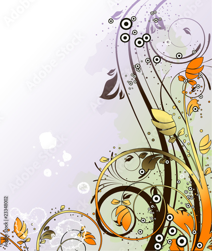 Floral abstract illustration in pastels colours