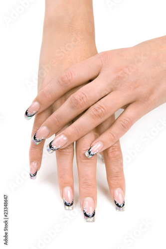 Women s hands with a nice manicure.