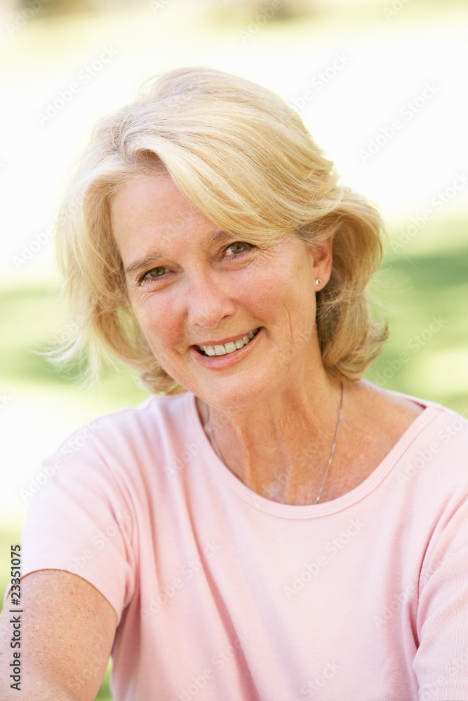 Portrait Of Senior Woman In Park Portrait Of Senior Woman In Park