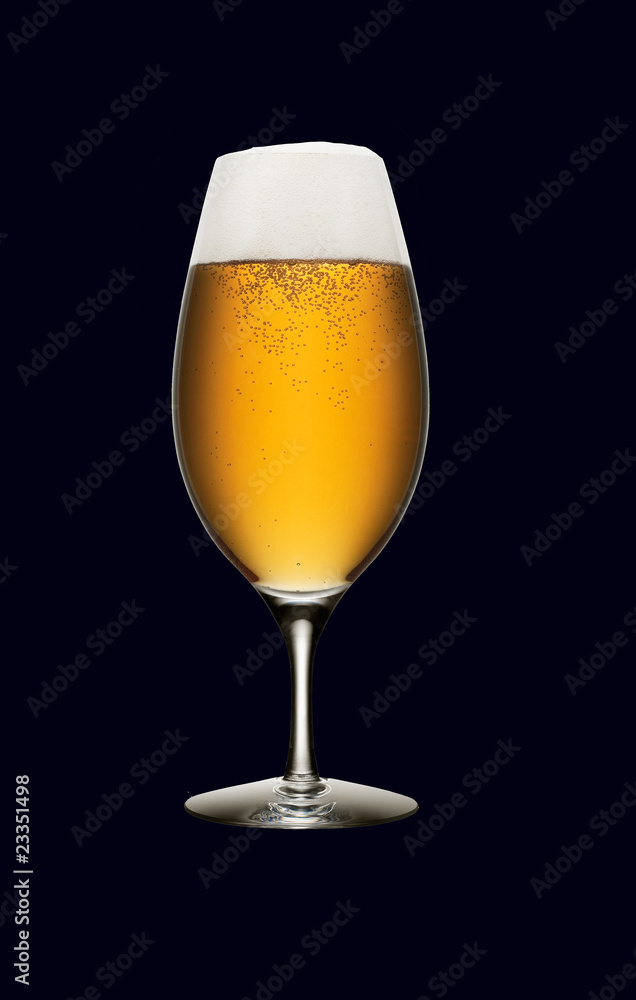 Glass of beer isolated on a black background Glass of beer isolated on a black background
