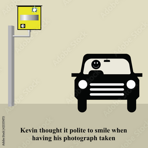 Kevin thought it polite to smile having his photograph taken