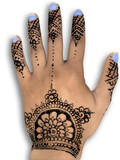 henna hena mehendi design - isolated blue nails and grey shadow
